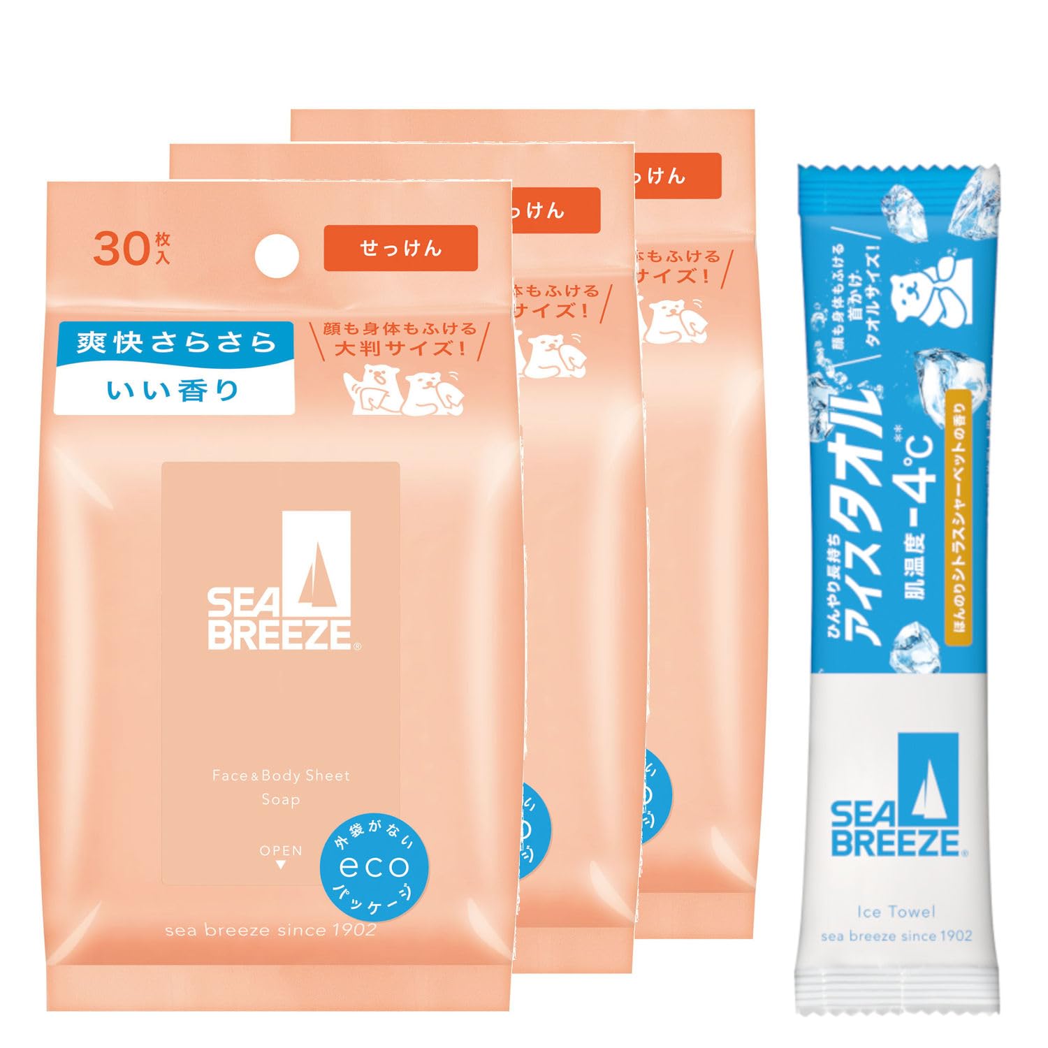 Amazon | シーブリーズ SEA BREEZE フェイス& ボディシート せっけん